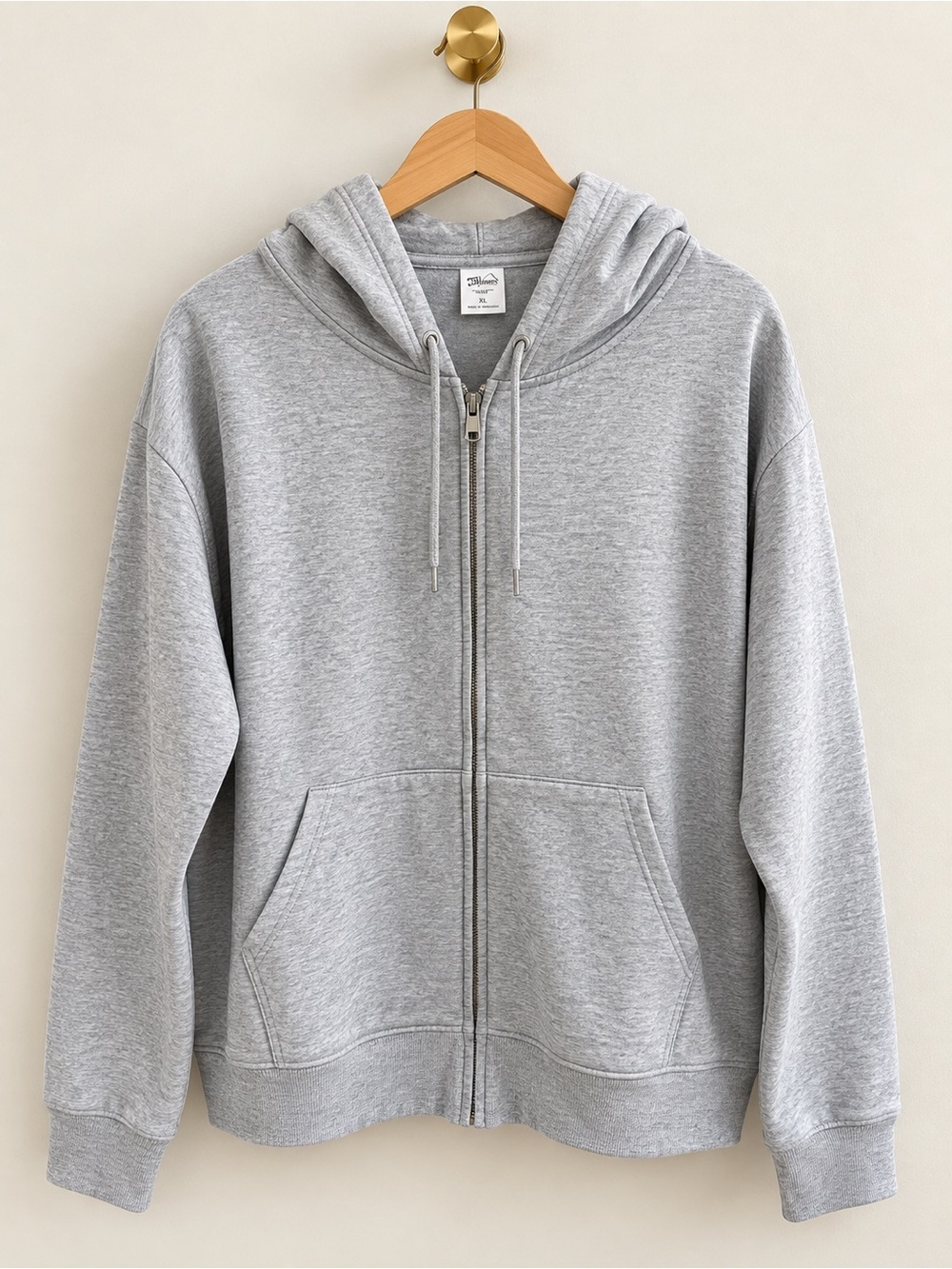 Auden XXL Light Gray Full Zip Hoodie Sweatshirt Cotton Blend